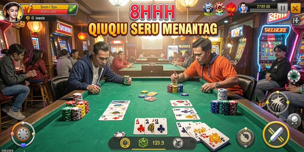 Screenshot utama 8HHH menampilkan gameplay QiuQiu yang seru.