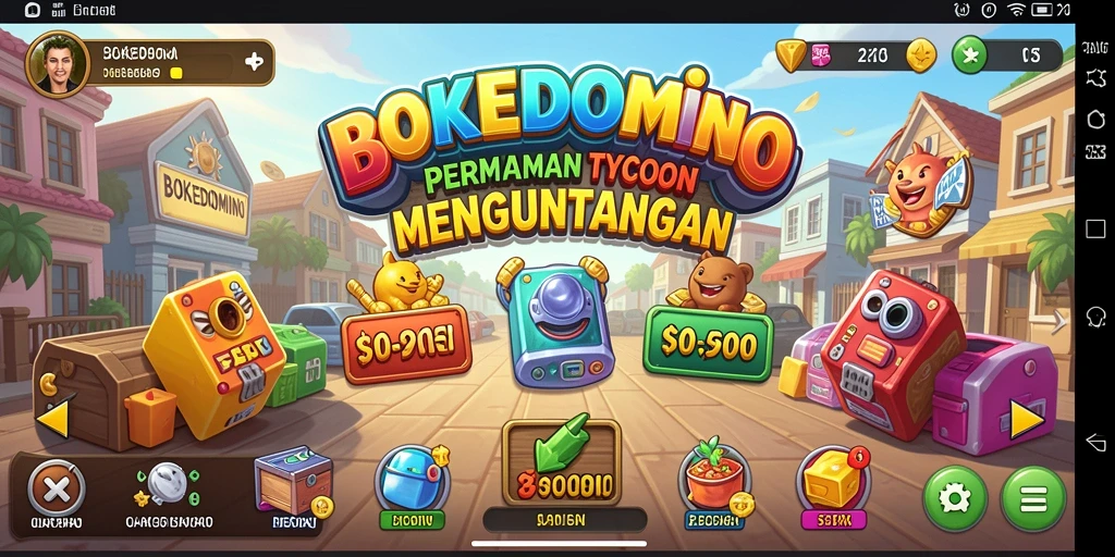 Screenshot gameplay BOKEDOMINO menampilkan aksi Tycoon yang menarik.