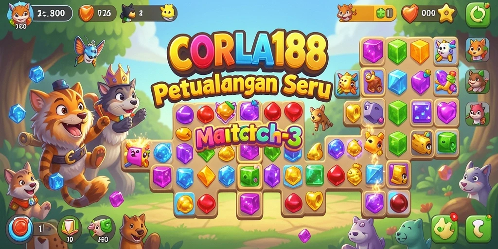 Tangkapan layar gameplay CORLA188 dengan tantangan Match-3 yang menarik.