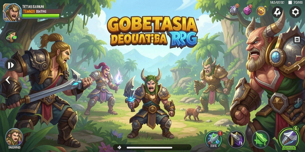 Tampilan menarik dari GOBETASIA saat bertempur di dunia RPG.
