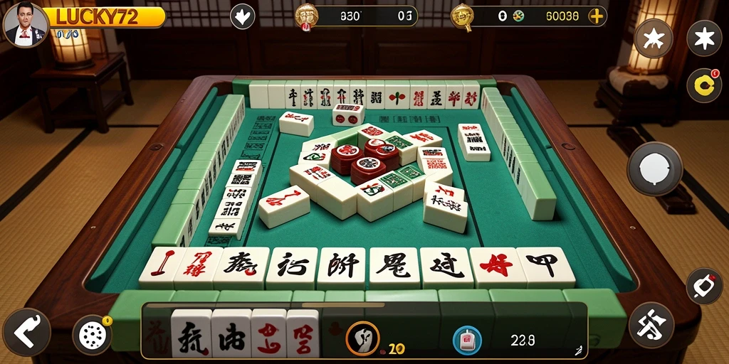 Gameplay LUCKY72 yang seru dalam permainan Mahjong.