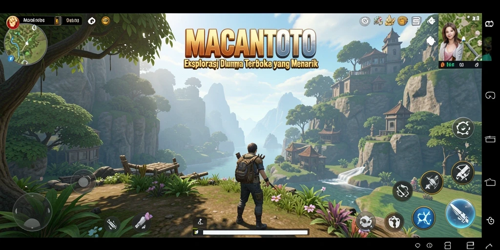 Tampilan gameplay seru dari dunia terbuka MACANTOTO yang dinamis.