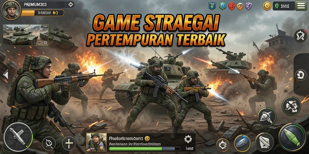 Tampilan gameplay <strong>PREMIUM303</strong> yang intens dan strategis dalam pertempuran.