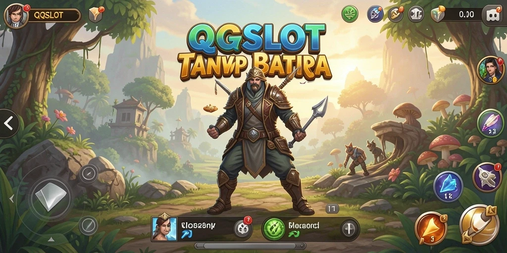 Screenshot QQSLOT menampilkan berbagai petualangan di dunia terbuka.