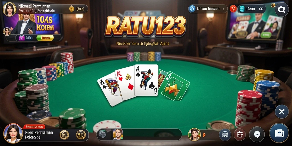 Tampilan gameplay poker yang seru dan mengasyikkan di RATU123.