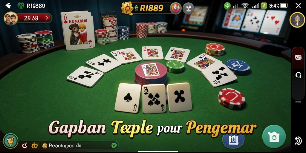 Tampilan gameplay seru di aplikasi RI889 dengan fitur Gaple.