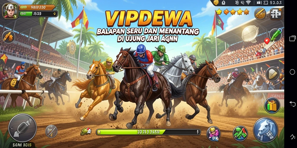 Menampilkan gameplay balapan mendebarkan di VIPDEWA.