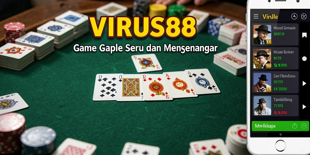Screenshot utama VIRUS88 menampilkan gameplay seru Gaple.