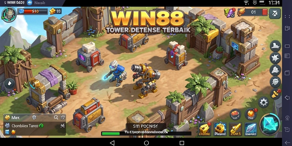 Tampilan gameplay WIN88 dengan pertahanan yang strategis.